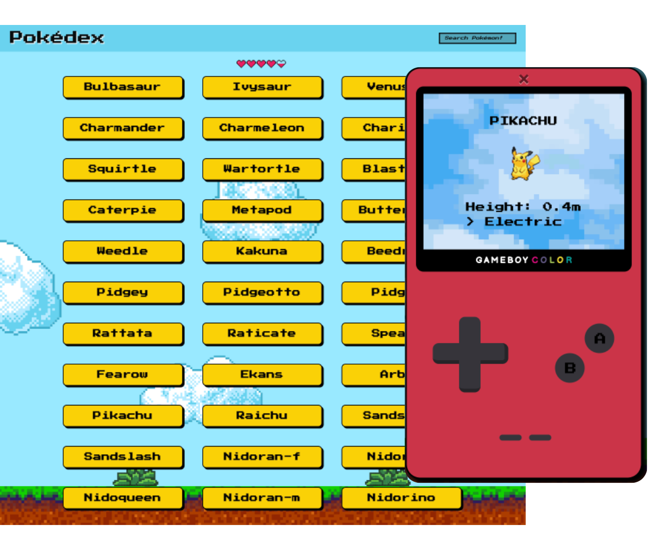 screenshot of a Pokedex